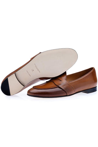 SUPERGLAMOUROUS Tangerine 9 Toledo Leather Penny Loafer-AmbrogioShoes