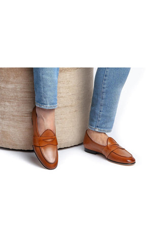 SUPERGLAMOUROUS Tangerine 9 Toledo Leather Penny Loafer-AmbrogioShoes