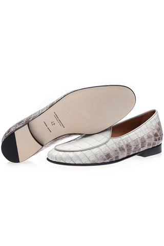 SUPERGLAMOUROUS Tangerine Crocodile Belgian Loafer(SPGM1348)