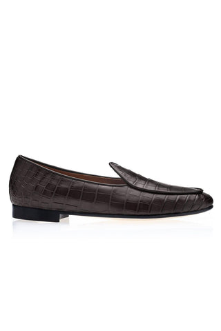 SUPERGLAMOUROUS Tangerine Crocodile Belgian Loafer(SPGM1348)