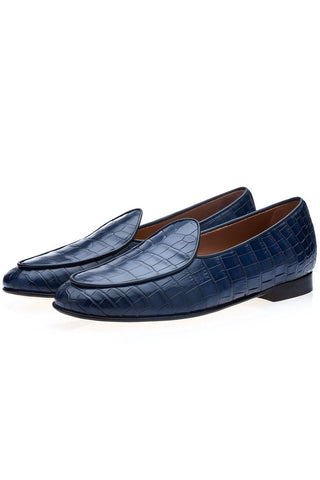 SUPERGLAMOUROUS Tangerine Crocodile Belgian Loafer(SPGM1348)