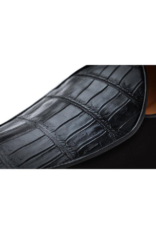 SUPERGLAMOUROUS Tangerine Crocosuede Exotic Crocodile / Suede Belgian Loafers (SPGM1337)-AmbrogioShoes