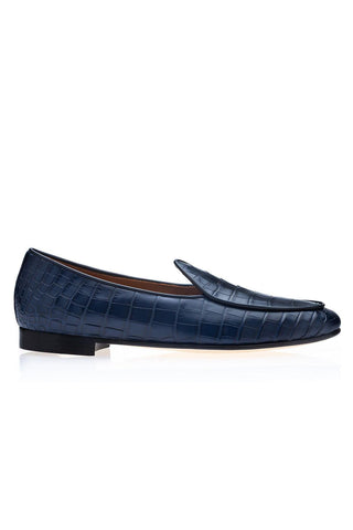 SUPERGLAMOUROUS Tangerine Exotic Crocodile Belgian Loafer(SPGM1348)-AmbrogioShoes