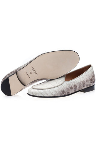 SUPERGLAMOUROUS Tangerine Exotic Crocodile Belgian Loafer(SPGM1348)-AmbrogioShoes