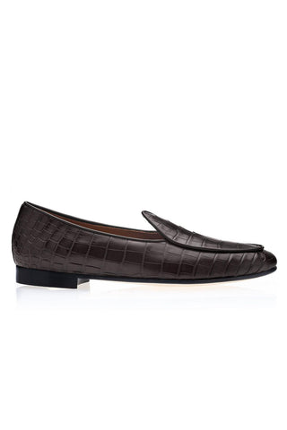 SUPERGLAMOUROUS Tangerine Exotic Crocodile Belgian Loafer(SPGM1348)-AmbrogioShoes
