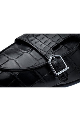 SUPERGLAMOUROUS Tangerine Exotic Crocodile Double Monk Belgian Loafer (SPGM1349)-AmbrogioShoes