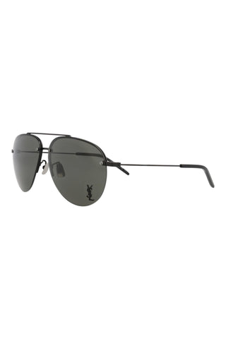 Saint Laurent CLASSIC11F Semimatte Black Sunglasses-AmbrogioShoes