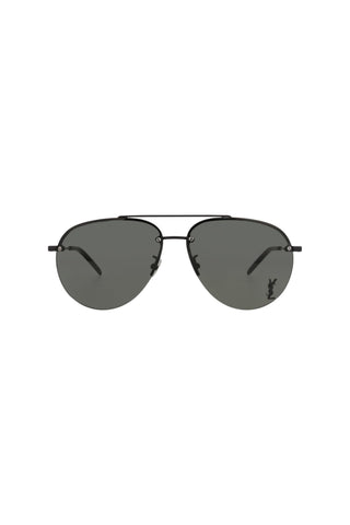 Saint Laurent CLASSIC11F Semimatte Black Sunglasses-AmbrogioShoes