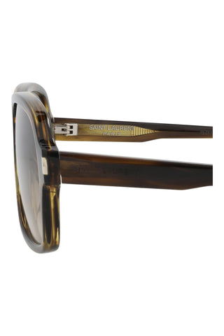 Saint Laurent SL609CAROL Khaki Melange Havana Sunglasses-AmbrogioShoes