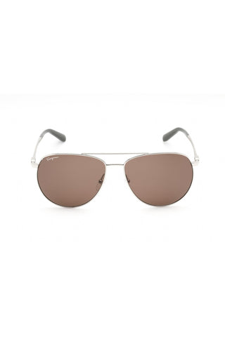Salvatore Ferragamo SF157S Sunglasses Silver / Brown Polarized-AmbrogioShoes