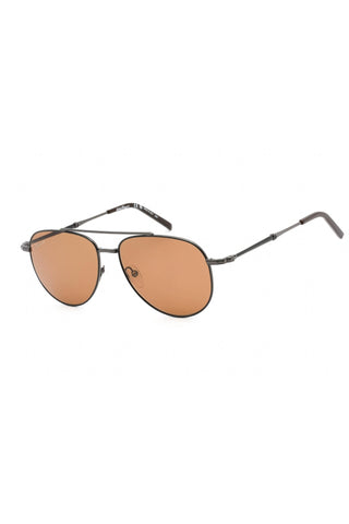 Salvatore Ferragamo SF226S Sunglasses Black Dark Ruthenium / Brown-AmbrogioShoes