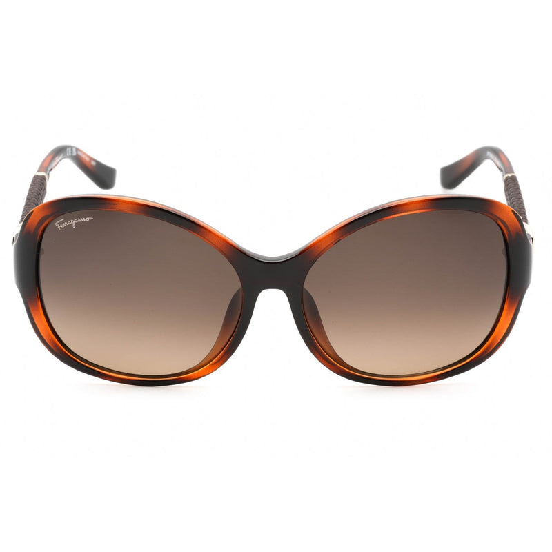 Salvatore Ferragamo SF744SLA Sunglasses Tortoise / Brown Gradient Women's-AmbrogioShoes