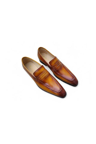 Carrucci KS478-503 Leather Penny Loafer
