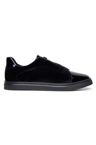 Studio Belvedere Silvano Velvet / Patent Leather Slip-On Sneaker (SBV1016)-AmbrogioShoes