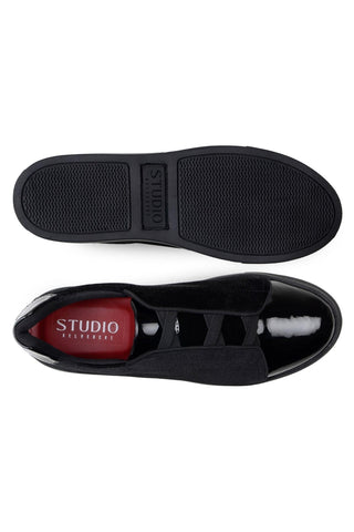 Studio Belvedere Silvano Velvet / Patent Slip-On Sneaker (SBV1016)-AmbrogioShoes