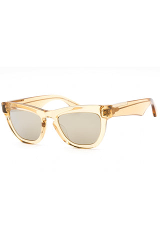 Burberry 0BE4415U unisex sunglasses featuring a translucent honey-colored rectangular plastic frame and tinted lenses.