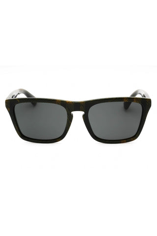 Burberry 0BE4434 rectangular sunglasses featuring a dark tortoiseshell acetate frame and grey tinted lenses.