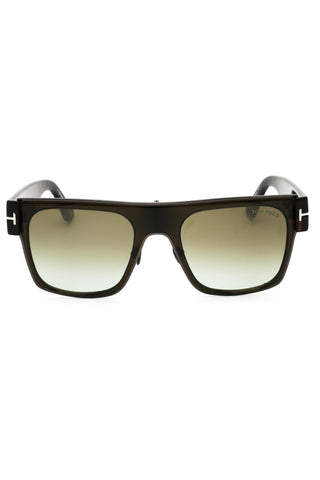 Tom Ford FT1073 unisex rectangular sunglasses with dark frames and gradient lenses featuring the signature T logo.