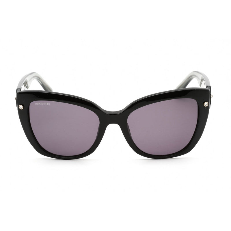 Swarovski SK0391 Sunglasses Shiny Black / Smoke Women's-AmbrogioShoes