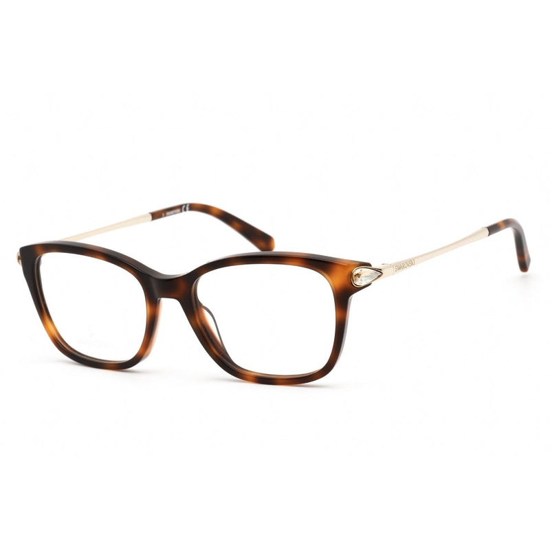 Swarovski SK5350 Eyeglasses Dark Havana/Clear demo lens-AmbrogioShoes