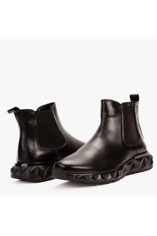 The Apex Black Leather Men Chelsea Boot-AmbrogioShoes