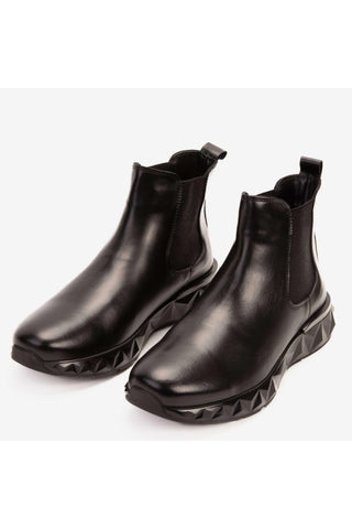 The Apex Black Leather Men Chelsea Boot-AmbrogioShoes