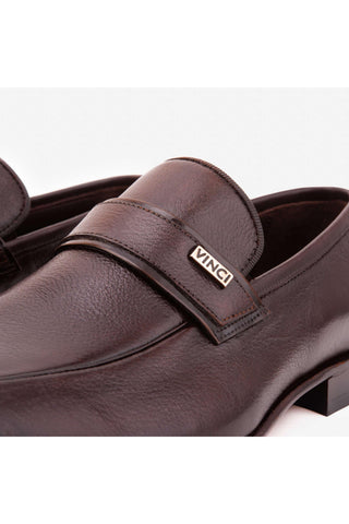 The Ashford Baby Buffalo Leather Loafer Men Shoe - Brown-AmbrogioShoes