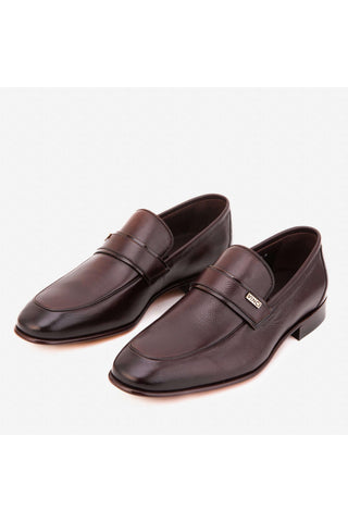 The Ashford Baby Buffalo Leather Loafer Men Shoe - Brown-AmbrogioShoes