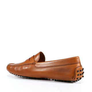 Tods Designer Shoes for Men Gommini Driving Leather Loafers Cogniac (TDM21)-AmbrogioShoes