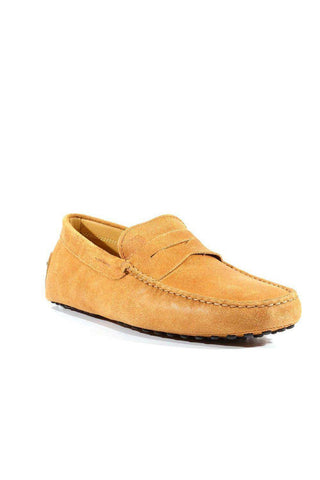 Tods Men Designer Shoes Gommini Textured leather Moccasin Nuovo Beige(TDM31)-AmbrogioShoes