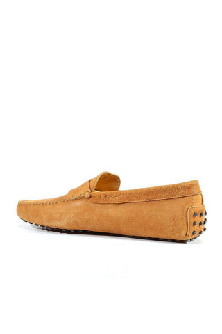 Tods Men Gommini Textured leather Moccasin Nuovo Beige(TDM31)-AmbrogioShoes