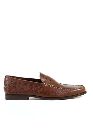 Tods Men's Designer Shoes Italian Moassiomo Wilson Pebbeled Leather Dark Brown (TDM13)-AmbrogioShoes