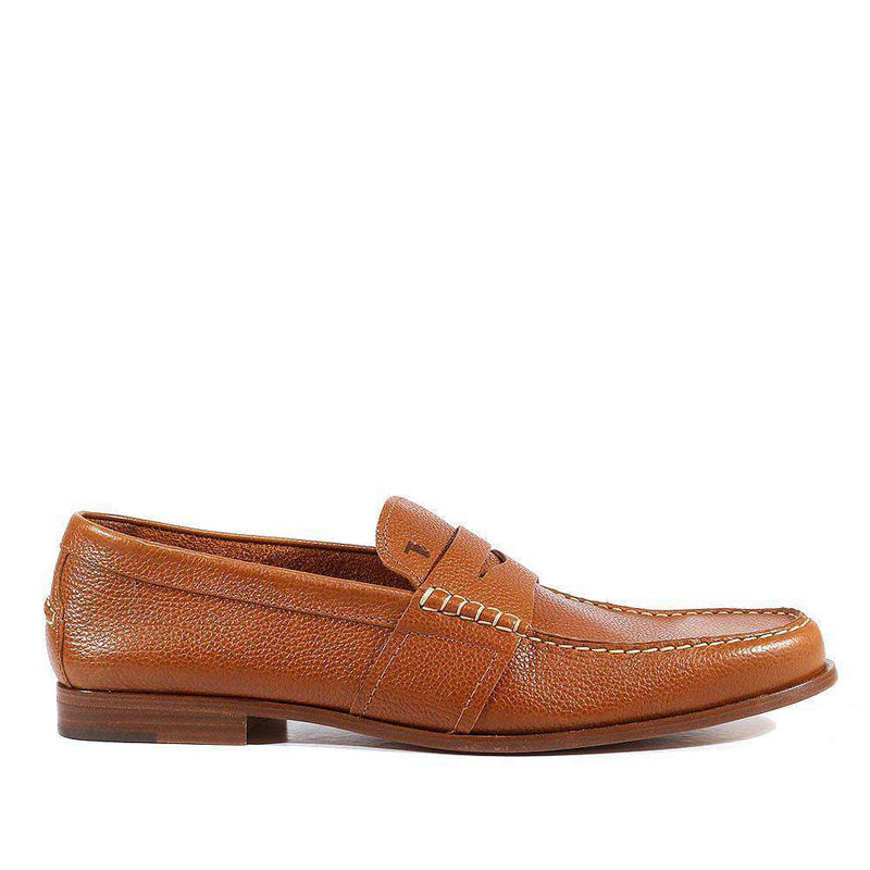 Tods Mens Shoes Moassiomo Wilson Pebbeled Leather Brown (TDM14)-AmbrogioShoes