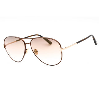 Tom Ford FT0823 Sunglasses Shiny Dark Brown / Brown Mirror Unisex Unisex-AmbrogioShoes