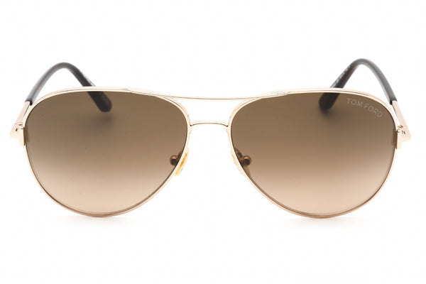Tom Ford FT0823 Sunglasses Shiny Rose Gold / Gradient Brown Unisex-AmbrogioShoes