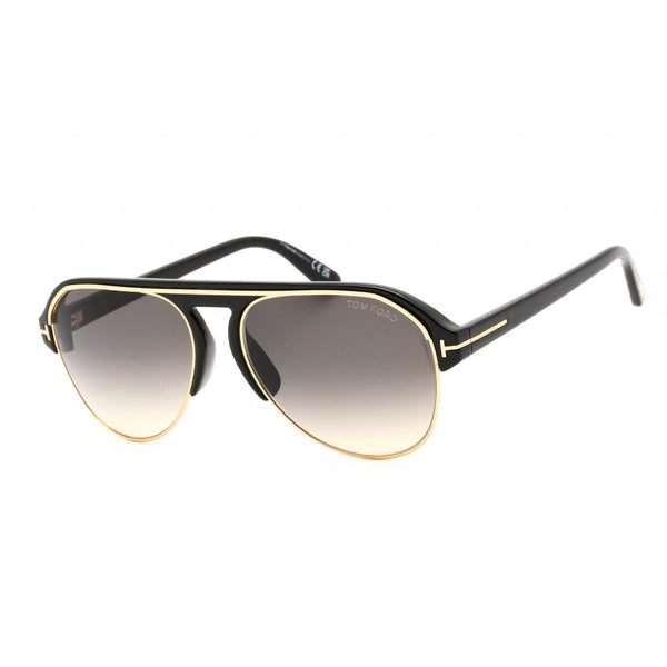 Tom Ford FT0929 Sunglasses shiny black / gradient smoke-AmbrogioShoes