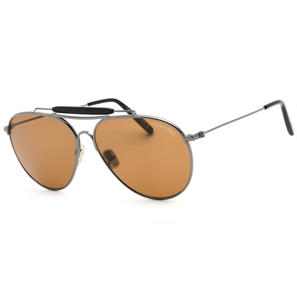Tom Ford FT0995 Sunglasses Shiny Gunmetal / Brown-AmbrogioShoes