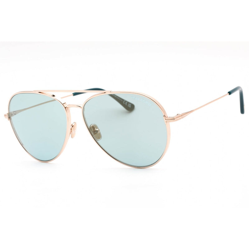Tom Ford FT0996 Sunglasses shiny rose gold / blue mirror-AmbrogioShoes