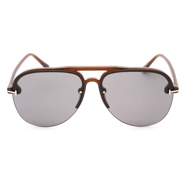 Tom Ford FT1004 Sunglasses Shiny Light Brown / Smoke-AmbrogioShoes