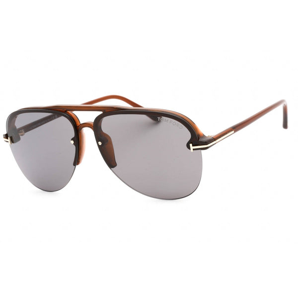 Tom Ford FT1004 Sunglasses Shiny Light Brown / Smoke-AmbrogioShoes