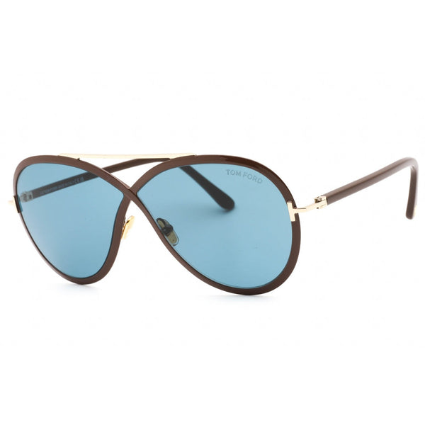 Tom Ford FT1007 Sunglasses Shiny Dark Brown / Blue-AmbrogioShoes