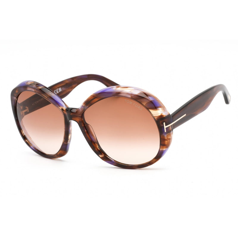 Tom Ford FT1010 Annabelle Sunglasses Colored Havana / Gradient Brown Women's-AmbrogioShoes