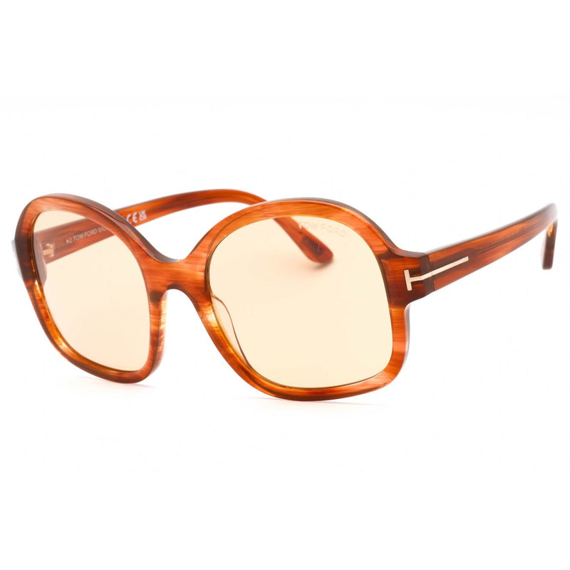 Tom Ford FT1034 Sunglasses Shiny Light Brown / Brown Women's-AmbrogioShoes