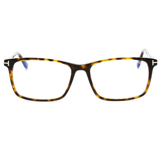 Tom Ford FT5584-B Eyeglasses Shiny Dark Havana / Clear Lens-AmbrogioShoes