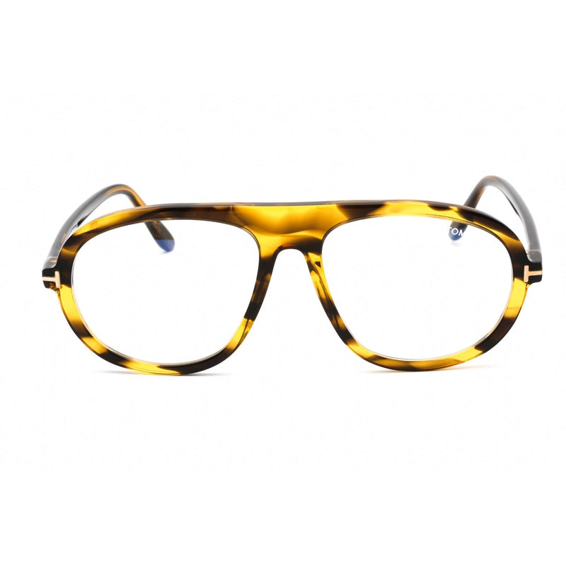 Tom Ford FT5755-B Eyeglasses Colored Havana / Clear Lens Men's-AmbrogioShoes