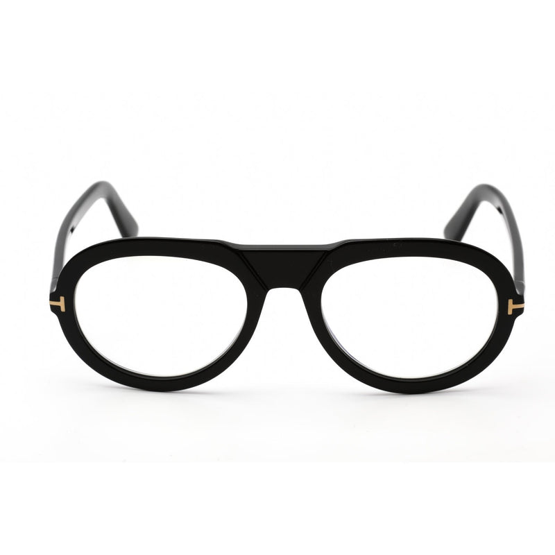 Tom Ford FT5756-B Eyeglasses Shiny Black / Clear / Blue Block Lens Men's-AmbrogioShoes