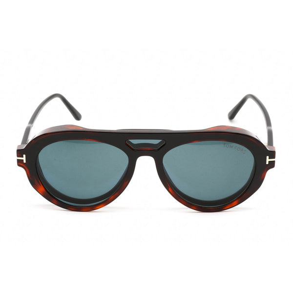 Tom Ford FT5760-B Eyeglasses Shiny Black / Blue Block Lens Women's-AmbrogioShoes