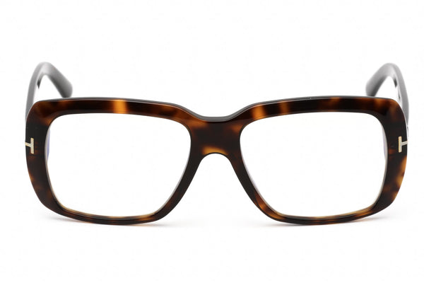 Tom Ford FT5822-B Eyeglasses Dark Havana / Clear/Blue-light block lens-AmbrogioShoes