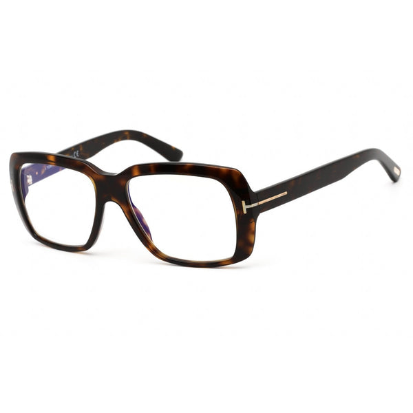 Tom Ford FT5822-B Eyeglasses Dark Havana / Clear/Blue-light block lens-AmbrogioShoes