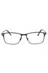001 - shiny black/clear/blue-light block lens